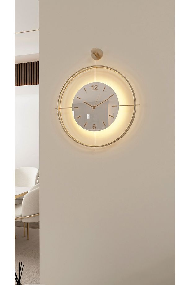 (G-37-LEDTek) MySery Exclusive Series - Ledli(pilli) - Modern Dekoratif Metal Duvar Saati - 1