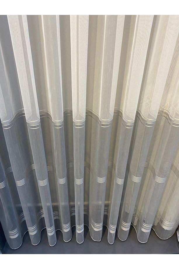 gri renkli Ütü İstemeyen tül perde normal pile - 3