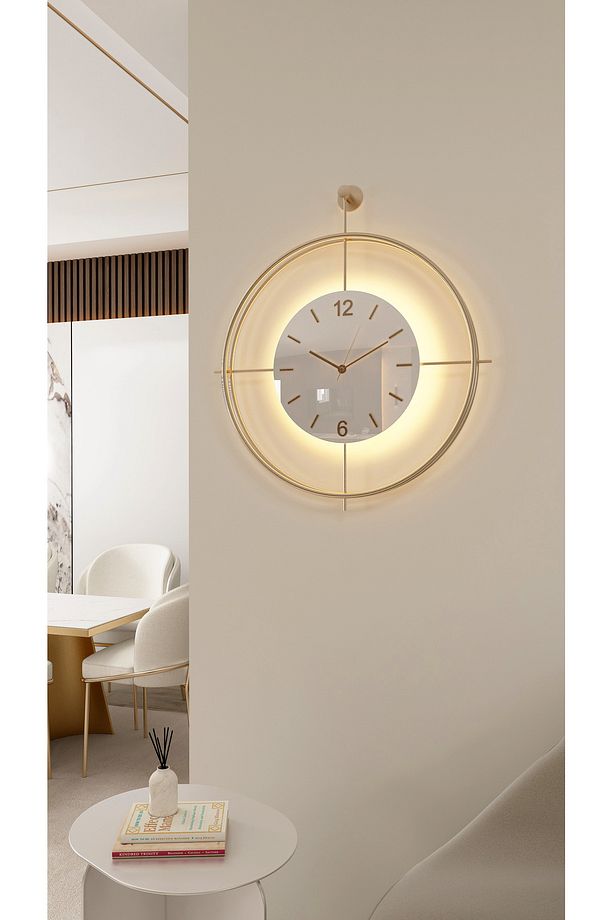 (G-50-LEDTek) MySery Exclusive Series - Ledli(pilli) - Modern Dekoratif Metal Duvar Saati - 7