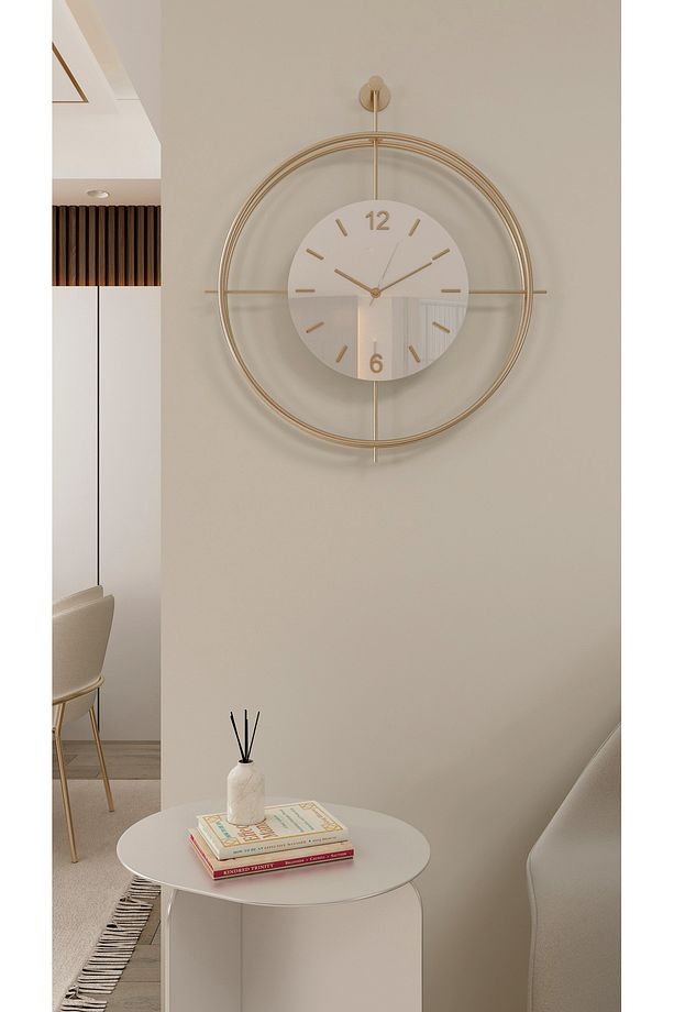 (G-50-LEDTek) MySery Exclusive Series - Ledli(pilli) - Modern Dekoratif Metal Duvar Saati - 8