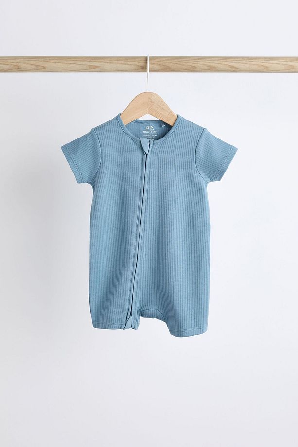 % 100 Pamuklu Mavi Gri 3’lü Romper Set - 6