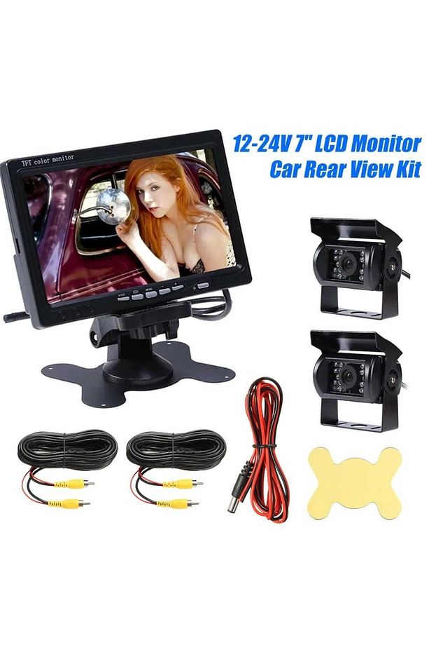 Tarımsal Araç Traktör Biçerdöver 7 Inç Monitör 2 Adet Kamera Sistemi 12 24 Volt Uyumlu ( Twogo ) - 8
