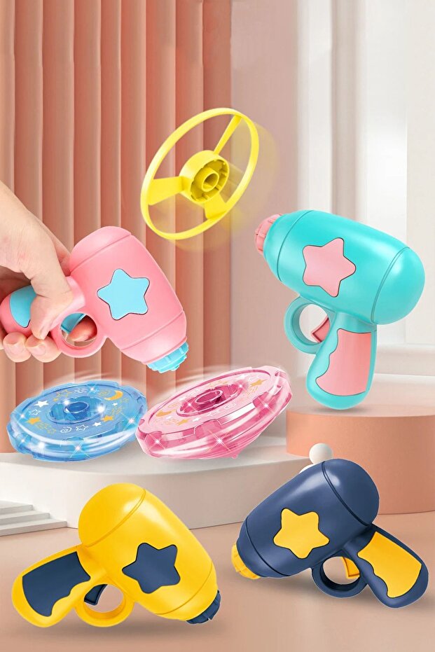 Mofy Baby Işıklı Uçan Daire Diskler Pervane ve Topaç Oyuncak Pilsiz Aktivite Oyuncağı