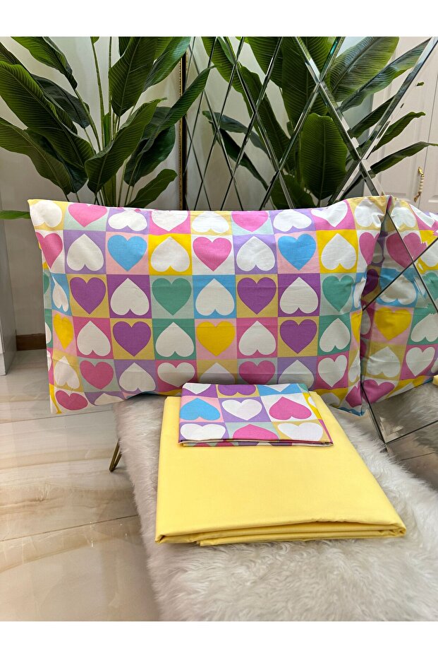 Double Elasticated Sheet Pillow Set 100% Cotton - 2