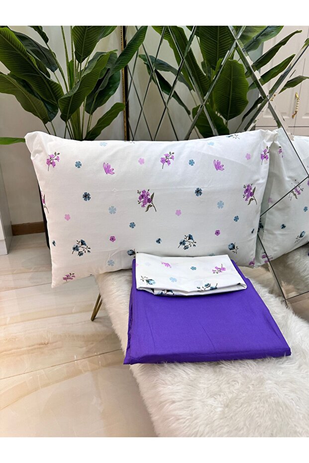 Double Elasticated Sheet Pillow Set 100% Cotton - 3