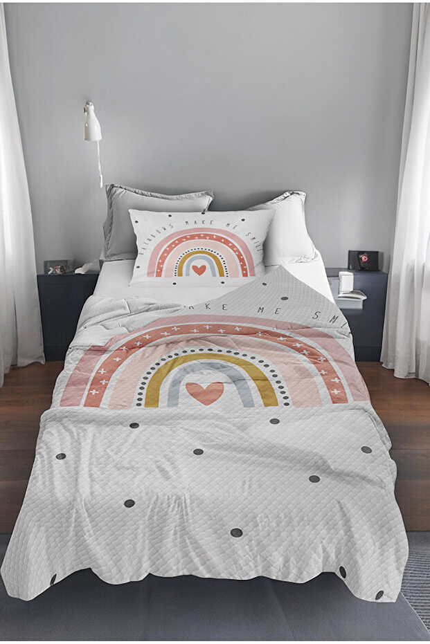 Rainbow Patterned Single Pique (With Pillow Case)