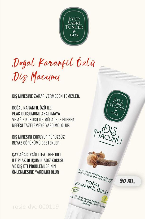 Diş Macunu Karanfil Özlü 90 ml 3 Adet Ve Rosıe Pamuk 60'lı - 2