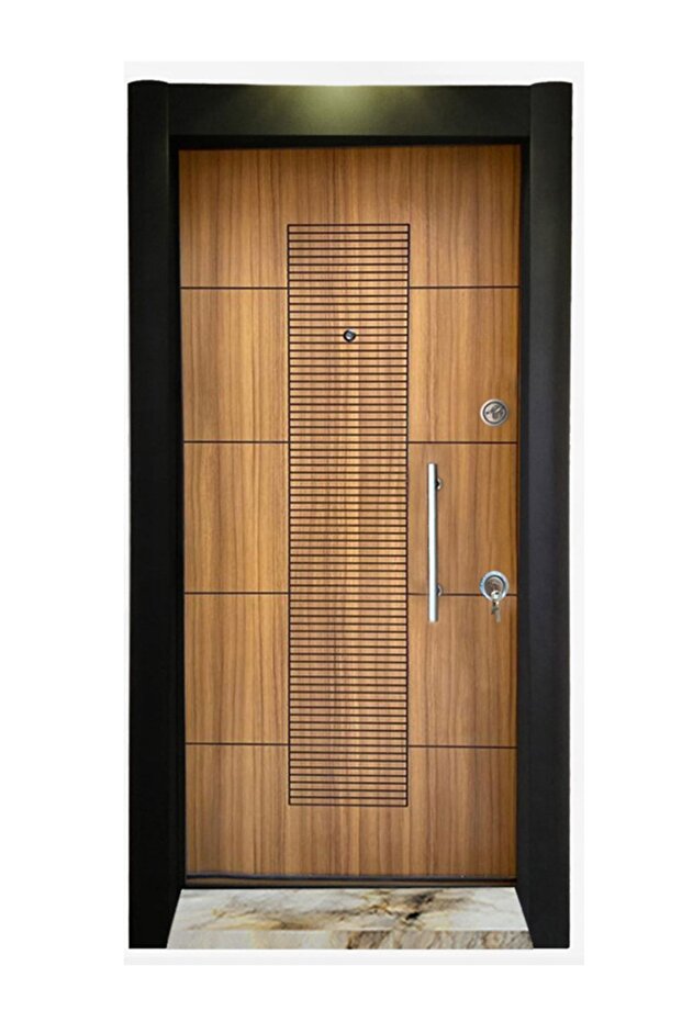 Çelik Kapı Tırnaklı Çelik Kapı, Daire Kapısı, , Ahşap Desenli Çelik Kapı Sol - 1