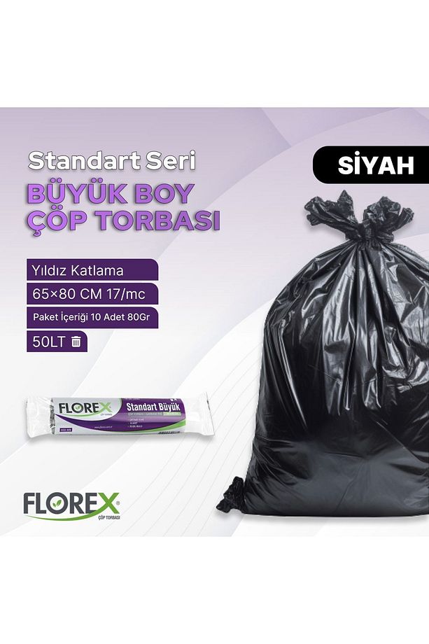 Standart Büyük Boy Siyah Çöp Poşeti X 5 Rulo - 3