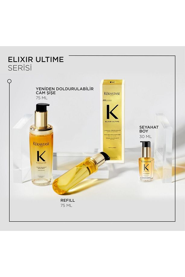 Elixir Ultime L'Huile Originale Yeni İçerikli Durulanmayan Saç Bakım Yağı 30 ml/GEM-G5H5 - 3