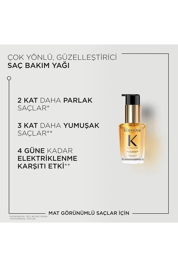 Elixir Ultime L'Huile Originale Yeni İçerikli Durulanmayan Saç Bakım Yağı 30 ml/GEM-G5H5 - 1