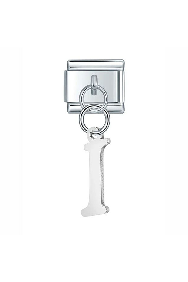 Italian Stainless Steel 9mm Letter''I'' Charm