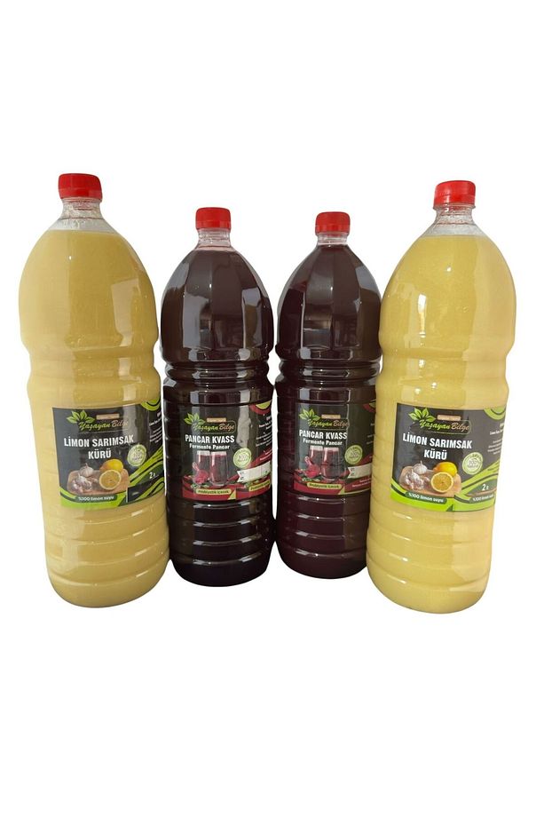 Limon Sarımsak Kürü 4 Lt ve Kırmızı Pancar Kvass 4 Lt - 1