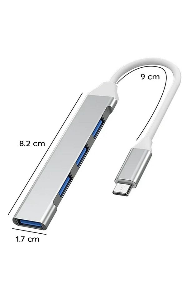 4in1 Usb To Type-c Dönüştürücü Otg Bilgisayar Macbook Usb Dönüştürücü 4 Girişli Type-c Çevirici - 9