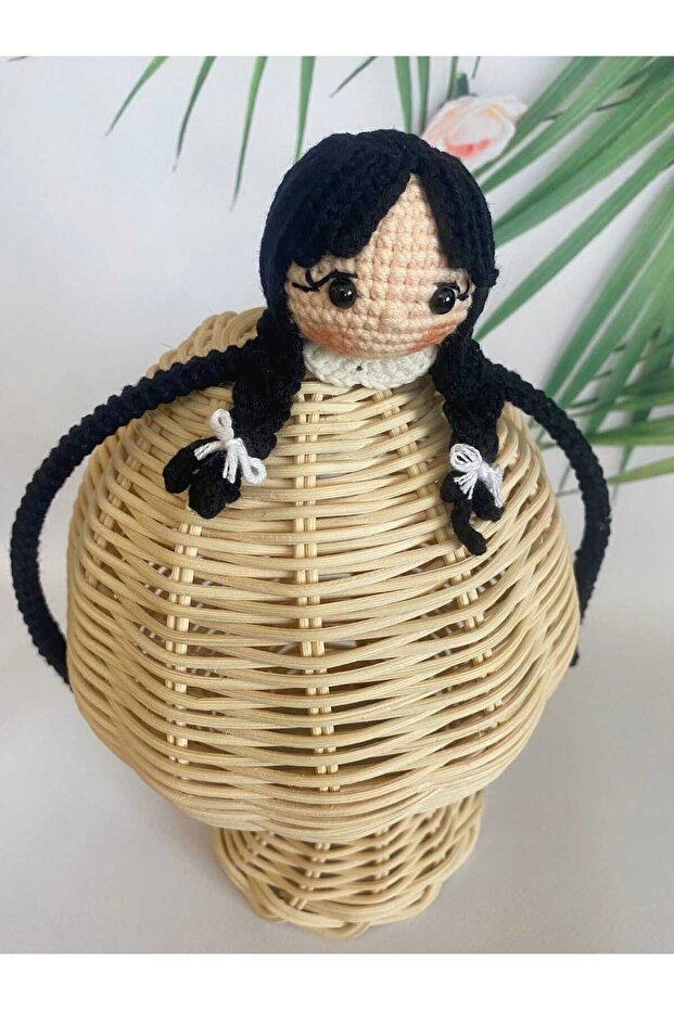 Wednesday character Amigurumi Handmade 100% Cotton Handmade Crown