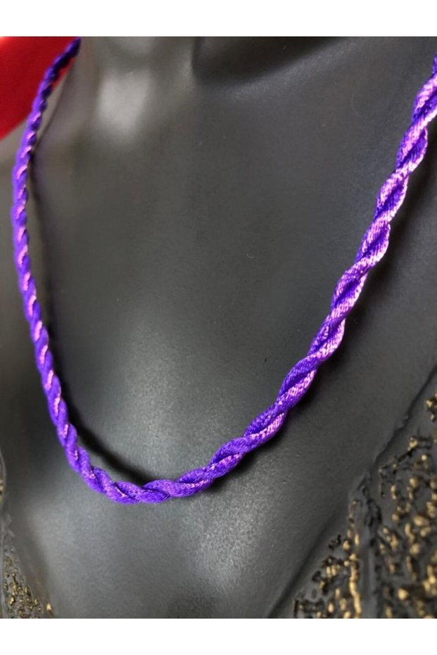 Purple Color Rope All Kinds of Necklace Inserted End Part Brass Lock Part Steel Necklace