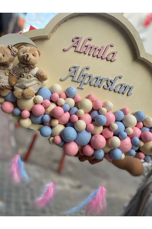 Bubble kapı süsü ikiz bebek kapı süsü baloncuk kapı süsü bebek kapı süsü - 5