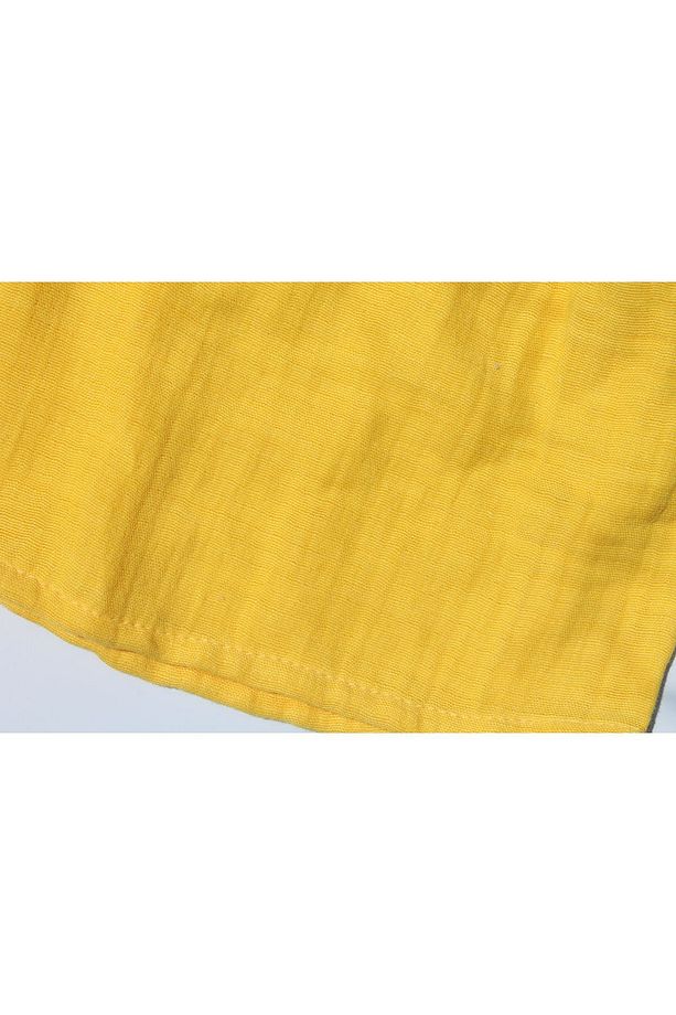 %100 Pamuk Müslin Bebek Şort Çocuk Şort Beli Lastikli Limon Sarısı - 4
