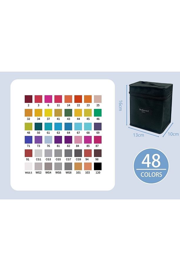 Touch Marker  Art Çift Uçlu 48 Adet  Kalem Seti  Çantalı Premium Boyama Kalemi - 9