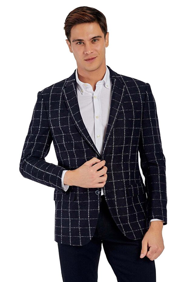 سترة رجالية باللون الأزرق الداكن - Sofıy Navy - 1