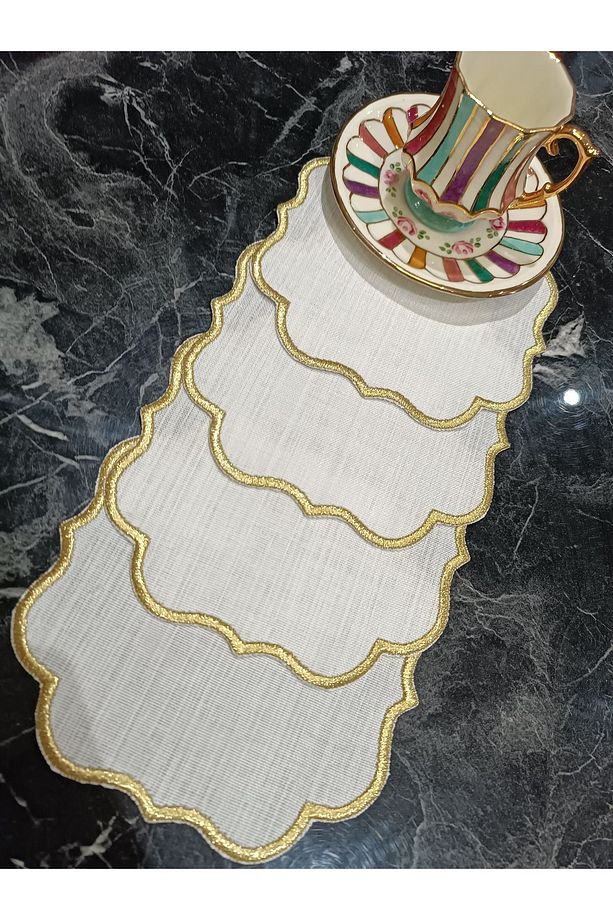 Gold Simli Sade Kokteyl Ve Kahve Yanı Peçetesi 4 Adet - 5