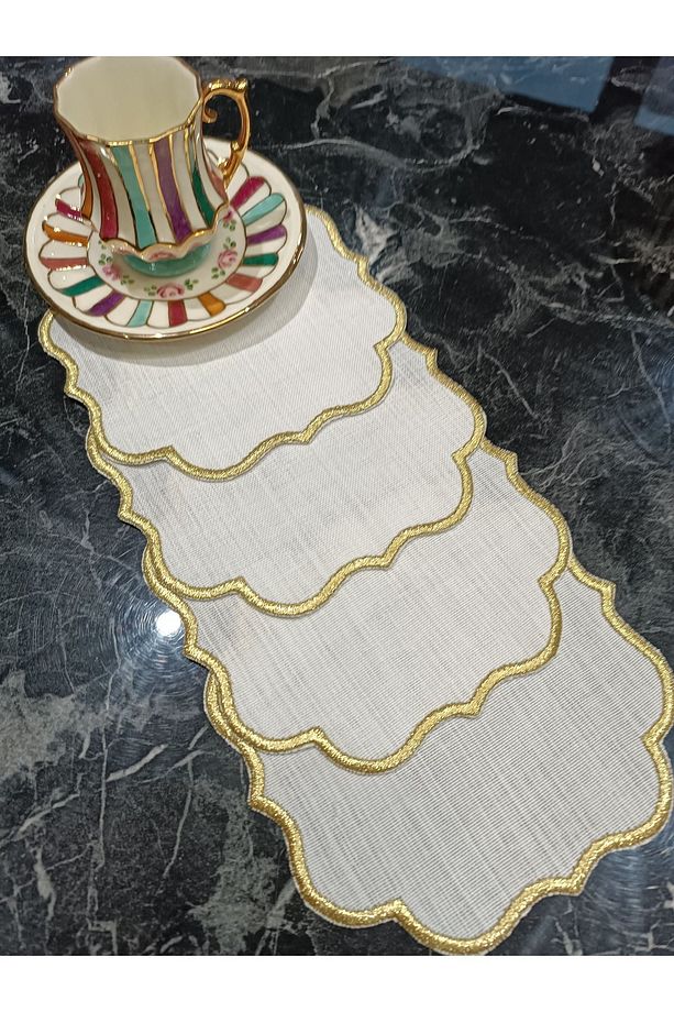 Gold Simli Sade Kokteyl Ve Kahve Yanı Peçetesi 4 Adet - 8