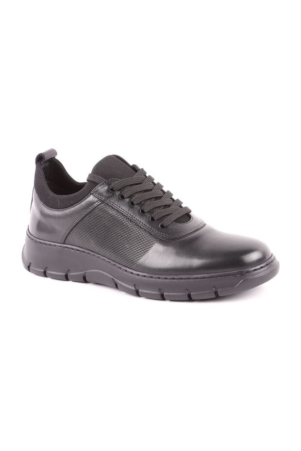 L4753 Model - Black Leather Men's Sports Shoes
