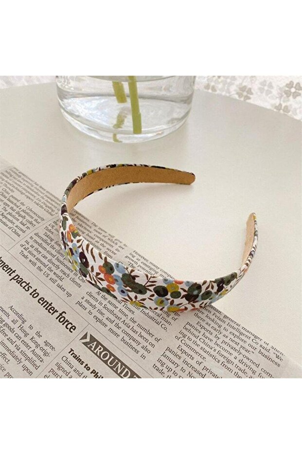 SO-MUCH Women's Light Stretchy Crown Headband Green Floral
