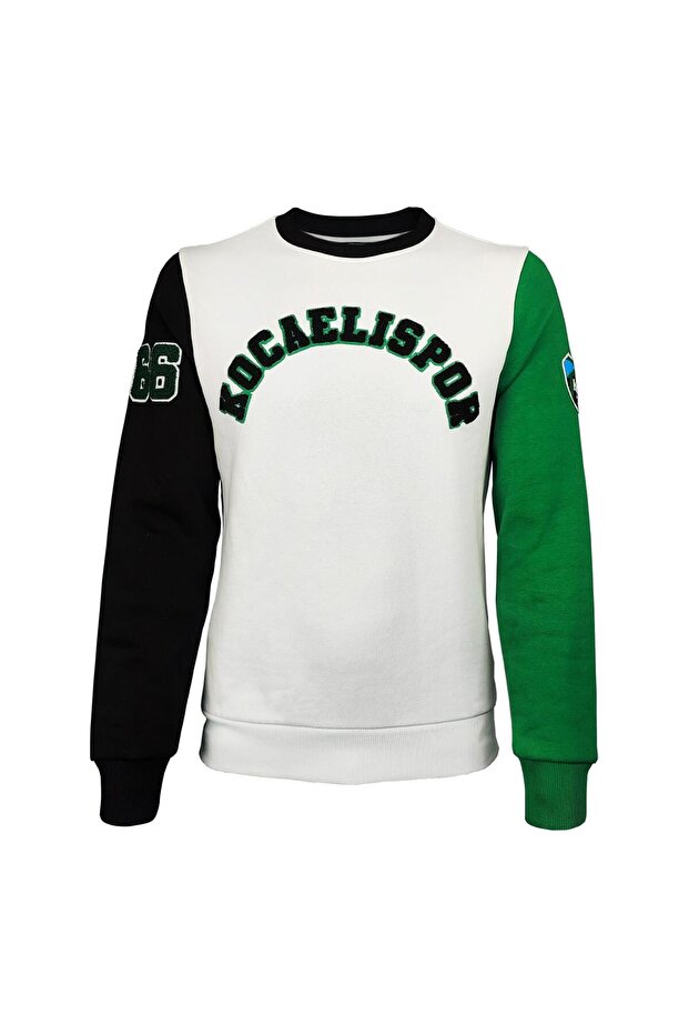 Kocaelispor Licensed Sleeve Detailed Sweatshirt Green-Black