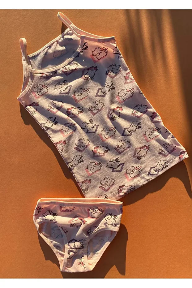 Kız Çocuk 6'lı Tüm Renkler Ip Askılı Atlet Bikini Takımı Vic-troy 34f06 - 6