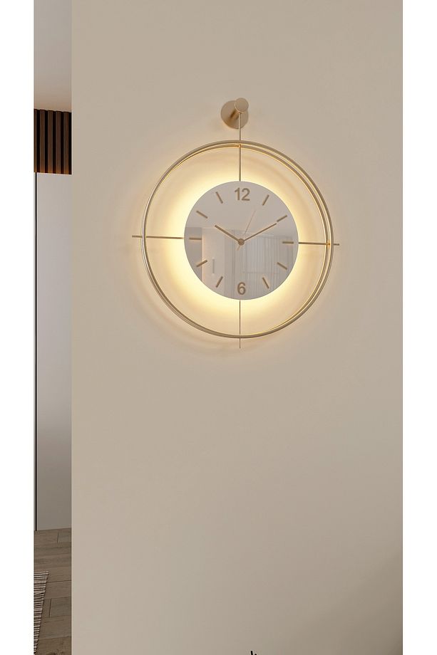 (G-37-LEDTek) MySery Exclusive Series - Ledli(pilli) - Modern Dekoratif Metal Duvar Saati - 6