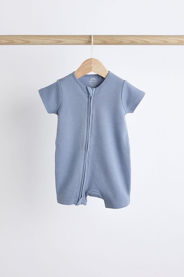 % 100 Pamuklu Mavi Gri 3’lü Romper Set - 5