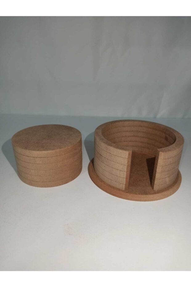 Ahşap Boyanabilir Ham Mdf Dekoratif Bardak Altlığı 6’lı - 4