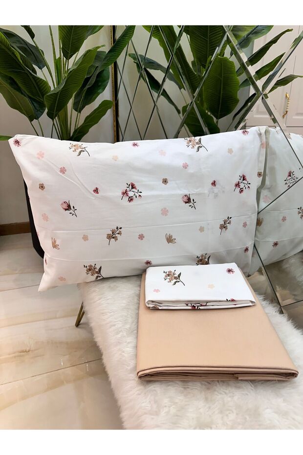 Double Elasticated Sheet Pillow Set 100% Cotton - 3