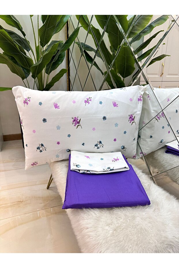 Double Elasticated Sheet Pillow Set 100% Cotton - 1