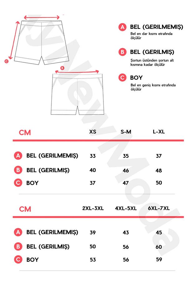 Unisex büyük beden şort - 4
