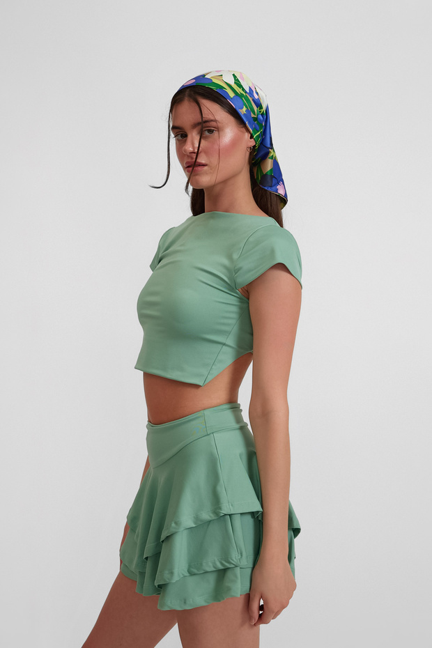 ELLA Yeşil Şort Etek - 6