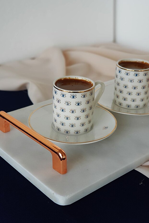 Narcissus Model Real Thin Marble Presentation Tray (32X20 CM) - Rose Gold Handle - 3