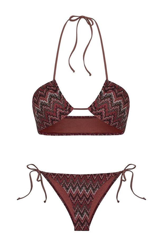 Halter Neck Knitwear Bikini Set