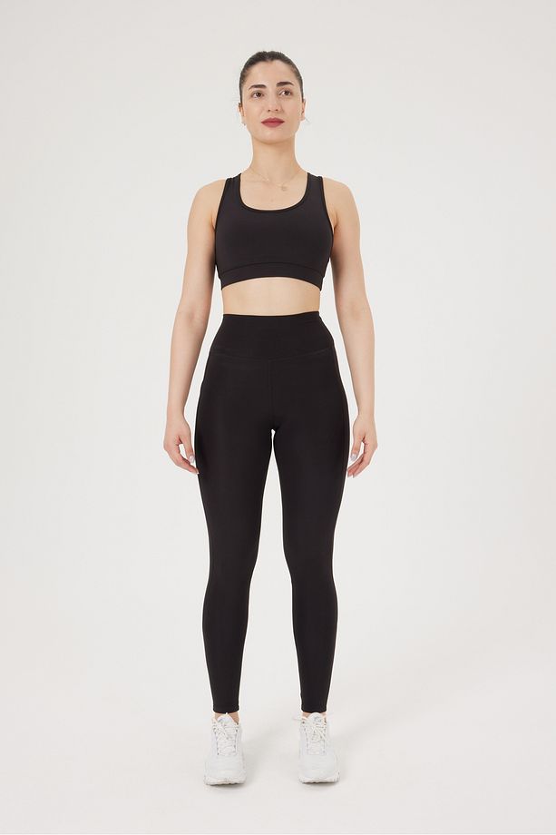 BeyondFlex Toparlayıcı Yüksek Bel Çift Cepli Esnek Opak Uzun Yoga ve Spor Taytı - 3