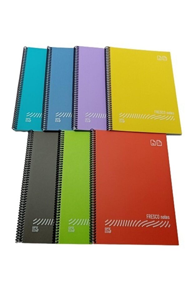 دفتر ملاحظات Fresco Spiral Plain من البلاستيك مقاس A4 120 ورقة مربعات (عبوة من 12 قطعة)