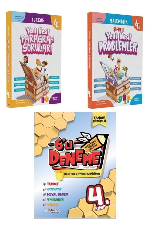 Onburda 4.sınıf Yeni Nesil Paragraf Yeni Nesil Problemler 6lı Deneme - 1