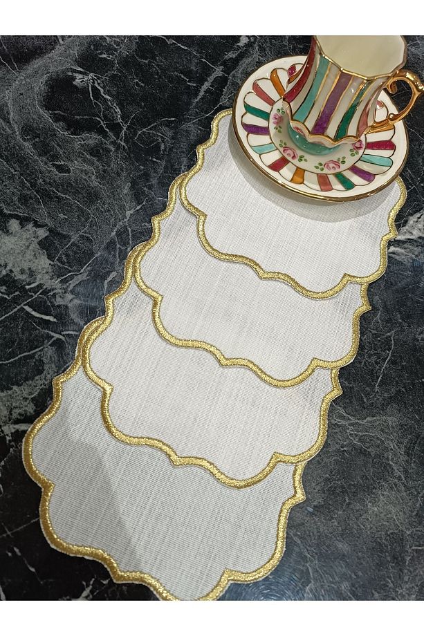 Gold Simli Sade Kokteyl Ve Kahve Yanı Peçetesi 4 Adet - 4