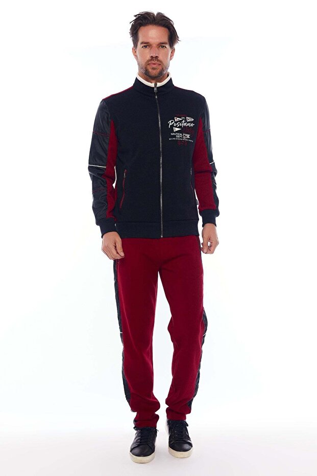 طقم بدلة رياضية للرجال باللون الأحمر الداكن - Las Dark Red