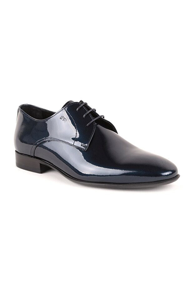 L3744 Men's Patent Leather Classic Shoes Navy Blue