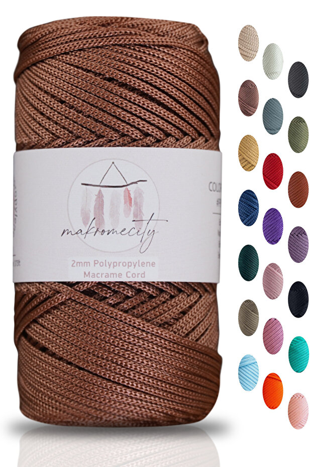 Premium 100 Gr Polyester Macrame Thread Copper 2mm - 120 M Supla Thread And Bag Thread