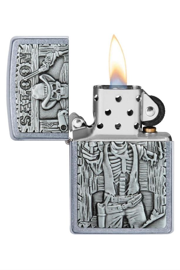 207 Saloon Skull Emblem Çakmak - 2