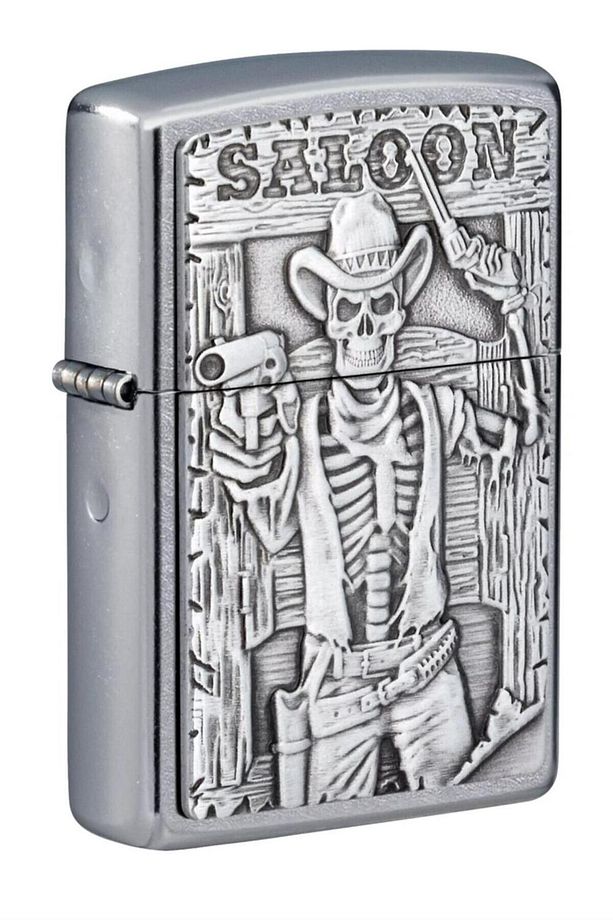 207 Saloon Skull Emblem Çakmak - 1