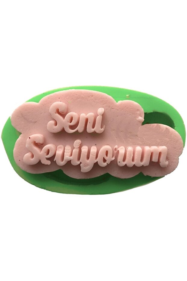 I Love You Written Table Shaped Silicone Candle Mold 8X4X1 cm