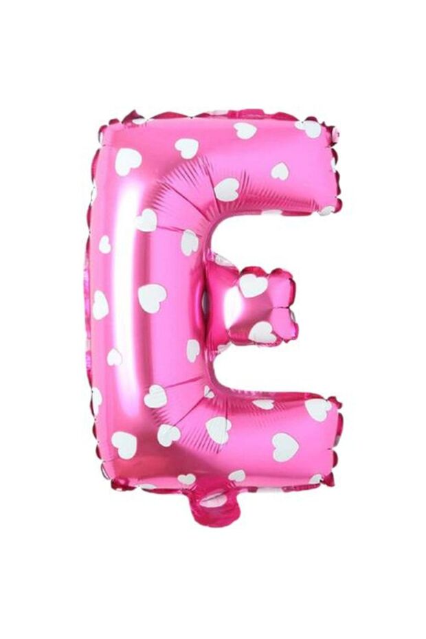 Letter E 16 Inch Pink Heart Color Foil Balloon 36 Cm